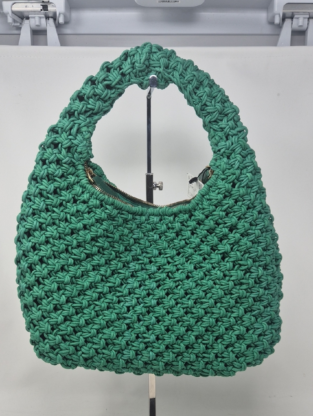 Mango Calella Braided Cotton Shoulder Bag, Green